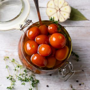 tomates cherry confitados